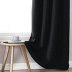 ChrisDowa 100% Blackout Curtains 63 inch Long for Bedroom with Black Liner, Extra Wide 2 Thick Layers Total Blackout Thermal Insulated Grommet Window Curtains 2 Panels Set (Black, 60 x 63 Inch)