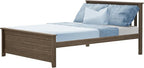 Max & Lily Full Size Bed Frame with Slatted Headboard, Solid Wood Platform Bed for Kids, No Box Spring Needed, Easy Assembly, Clay