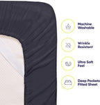 Full Size Bed Sheets - 6 Piece 1500 Supreme Collection Fine Brushed Microfiber Deep Pocket Full Sheet Set Bedding - 2 Extra Pillow Cases, Great Value, Full, Navy