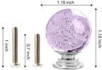 12 Pcs 30mm Round Shape Bubble Crystal Glass Cabinet Knobs with Screws Drawer Knob Pull Handle Used for Kitchen, Dresser, Door, Cupboard (Lavender)