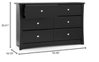 Storkcraft Crescent 6-Drawer Dresser (Black) – GREENGUARD Gold Certified, Black Dresser for Bedroom, Kids & Nursery Storage Chest, Safety Interlocking Drawers, Pre-Installed Tracks, Kids Chest