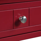 Convenience Concepts French Country Khloe 1 Drawer Accent End Table 14" - Traditional Farmhouse Side Table with Storage Drawer and Shelf for Living Room, Cranberry Red