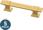 Franklin Brass Adjusta-Pull (5-Pack) Adjustable Drawer Pulls | Fits 1-3/8 to 4 Inch Hole Centers | Modern Gold Cabinet Handles| Chamfered Edge P49106-117-B