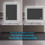 24 x 36'' LED Mirror for Bathroom Anti-Fog Dimmable 3 Colors Stepless Brightness