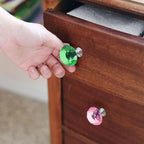 22 Pack Colorful Crystal Drawer Knobs, 30mm Glass Dresser Knobs Cabinet Diamond Shape Pulls Handle for Wardrobe, Kitchen, Bathroom, Cupboard(11 Colors)