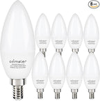 comzler Type B LED Bulb E12 Small Base, 4000K Natural Daylight Candelabra LED Light Bulbs, 60 Watt Equivalent Chandelier E12 LED Bulb for Ceiling Fan 600 Lumens No-Dimmable Pack of 8