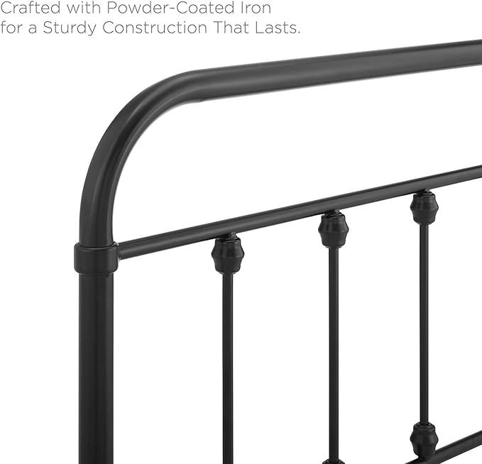 Modway MOD-6155-BLK Sage King Metal Headboard, Black