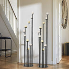 Set of 10 Black Floor Candle Holders,9 Arm Candelabra for Home Decoration,Halloween Christmas Day, Weddings, Dinner Parties Formal Events(Candle Excluded)
