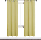 NICETOWN Bedroom Curtain Panels Blackout Draperies, Thermal Insulated Solid Grommet Blackout Curtains/Drapes (Paler Yellow, 1 Pair, 34 by 72-inch)