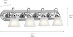 Kichler 30" 4-Light Vanity Bath Light in Chrome, Modern Bathroom Light with Clear Satin Etched Glass, ("30" W x 8" H), 5338CHS