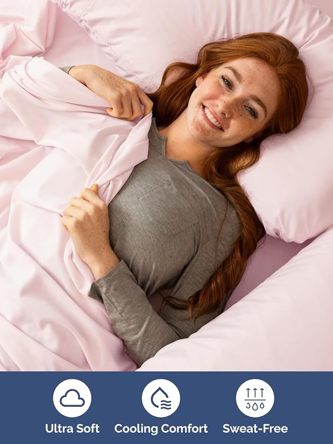 Extra Deep Split King Sheet Set - 7 Piece Breathable & Cooling Sheets - Hotel Luxury Bed Sheets Set - Easy Fit - Soft, Wrinkle Free & Comfy Sheets Set - Lavender Pink Sheet Set w/Extra Deep Pockets