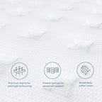 Coolvie Firm King Size Mattress 12 Inch for Adults, Hybrid King Mattress in a Box with Cooling Memory Foam, Pocket Spring for Motion Isolation, Extra Lumbar & Shoulder Support for Pain Relief, 80"x76"
