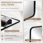 ANDY STAR 28x36 INCH Black Bathroom Mirror, Black Bathroom Vanity Mirrors for Wall, Rounded Rectangle Mirror for Bathroom, Tube Metal Frame, 1’’ Deep Wall Mounted Vertical/Horizontal