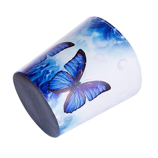 10L/2.64 Gallon PU Leather Trash Can Decorative Waterproof Wastebasket Paper Basket Garbage Bin for Home Office Bathroom
