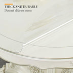 Deep Dream 1.5mm Thick 58 Inches Clear Round Table Protector, Round Table Cover, Tablecloth Protector, Table Protector for Dining Room Table & Office