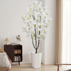Faux White Cherry Blossoms Tree 6FT Flowering Tree Artificial Cherry Blossom Tree for Bedroom Home Decor