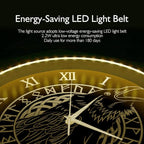 Geek Alerts Voice Control LED Lighting Clock, Cawing Black Crow with Roman Numerals Wall Clock Viking Odin Raven with Scandinavian Runes Silent Sweep Watch