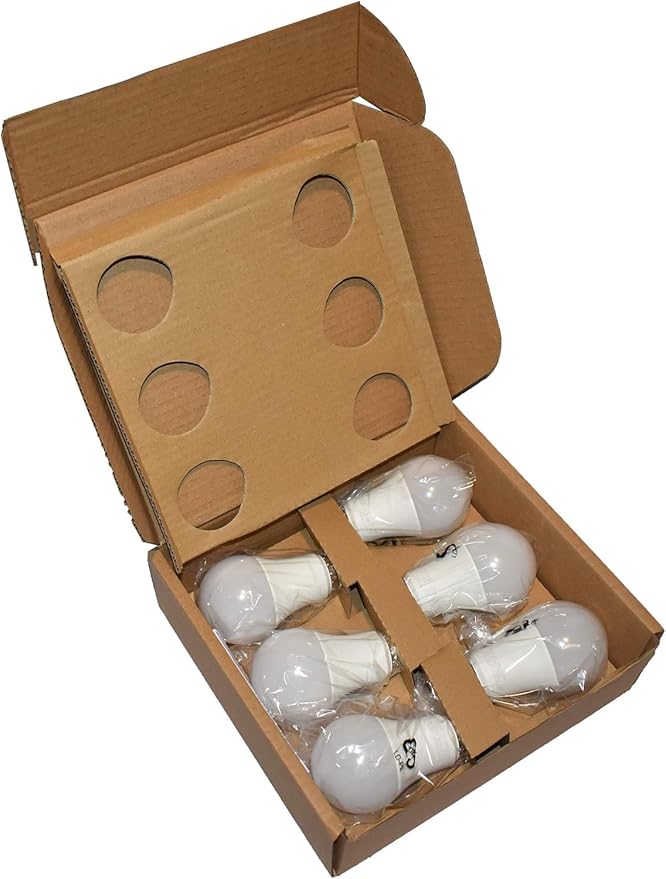 Amazon Basics A19 LED Light Bulbs, 60 Watt Equivalent, Energy Efficient 9W, E26 Standard Base, Soft White 2700K, Dimmable, 10,000 Hour Lifetime , 6-Pack