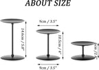 Pillar Candle Holders Candle Plates - Set of 6 Candelabra Candle Stand Iron Plate Minimalism Modern Home Mantel Dinning Table Halloween Decorations Centerpiece for Wedding, Party, Events, Black