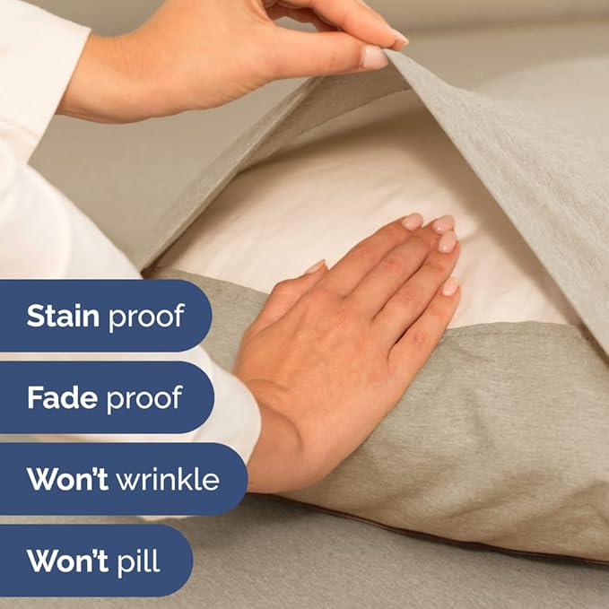 Extra Deep Full Sheet Set - 6 Piece Breathable and Cooling Sheets - Hotel Luxury Bed Sheets Set - Easy Fit - Soft, Wrinkle Free and Comfy Sheets Set - Heathered Beige Sheet Set with Extra Deep Pockets