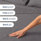Cal King Size 4 Piece Sheet Set - Comfy Breathable & Cooling Bed Sheets Set - Hotel Luxury Bedding for Women, Men, Kids, Teens, Boys & Girls - Deep Pockets, Soft, Wrinkle Free - Oeko-Tex - Dark Grey