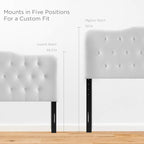 Modway Annabel Tufted Button Faux Leather Upholstered Full Headboard in White