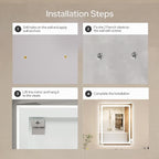 55 x 30 LED Vanity Mirror for Bathroom, Frontlit & Backlit LED Mirror for Bathroom with 3 Colour Lights, Wall Vanity Mirror with Anti-Fog, Shatterproof & Memory Function, Perfect for Modern Bathrooms