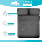 DREAMCARE Queen Size Sheets - Cooling Bed Sheets - 4pcs Set - up to 15" Deep Pocket Queen Sheet Set - Sheets Queen Size Bed - Soft & Long Lasting 100% Fine Brushed Polyester with Side Pocket - DGray