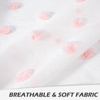 MYSKY HOME Pom Pom Sheer Curtains for Girls Bedroom Pink Curtains for Nursery 90 Inch Long Living Room Curtains 2 Panels Light Filtering Rod Pocket Semi Window Drapes 52 x 90 inch