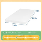 PayLessHere 8 Inch Twin XL Green Tea Memory Foam Mattress Cooling Gel Infused Mattress,Medium Firm Mattresses Fiberglass Free/CertiPUR-US Certified/Bed-in-a-Box/Pressure Relieving Twin XL Size,White
