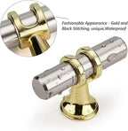 LONTAN 12 Pack Brushed Nickel Cabinet Knobs Silver Gold Drawer Knobs T Bar Kitchen Cabinet Hardware for Dresser Bathroom
