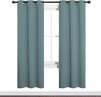 NICETOWN Modern Blackout Curtains Noise Reducing for Bedroom, Thermal Insulated and Privacy Room Darkening Drape Panels for Boy's Guest Room Door Window (Greyish Blue, 2 Panels, W34 x L72 -Inch)