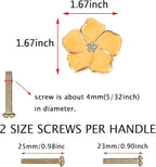 4 pcs Petal Handles Colorful Drawer Knobs Flower Petal Cabinet Dresser Knobs for Girl's Room Dresser Cupboard Drawer Wardrobe Decorative Furniture Knobs (Yellow)