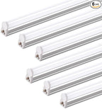 Barrina T5 LED Shop Light 2FT, 6500K (Super Bright White), Utility Shop Lights, Ceiling and Under Cabinet Light, ETL Listed, Corded Electric with Built-in ON/Off Switch, 6 Pack