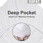SOPAT Extra Thick Mattress Topper Twin XL 400TC Cotton Pillow Top Breathable Mattress Pad Protector with 8-22" Deep Pocket Soft Down Alternative Fill Mattress Cover (39x80 Inches, White)