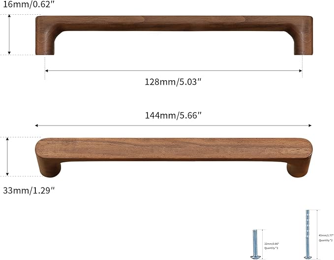 Walnut Round 5 in 8 pcs Wooden Drawer Pulls Handle pulls for cabinets Kitchen Cabinet Drawer pulls Cabinet Door