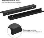 uxcell Cabinet Finger Edge Pull, 5pcs 250mm / 9.84" Aluminum Alloy Back Mount Hidden Cabinet Pulls Concealed Handle for Home Kitchen Drawer Cabinet, Black