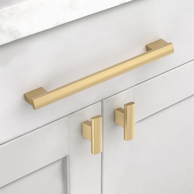 Asidrama 10 Pack 7 Inch(177mm) Champagne Bronze Cabinet pulls Kitchen Cabinet Handles, Cabinet Pulls Kitchen Cabinet Hardware for Cupboard Drawer Pulls