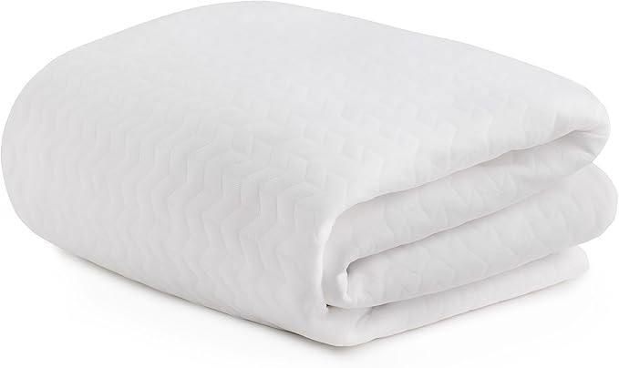 Linenspa 2 Inch Mattress Topper-Cover Queen-Cover Only-Machine Washable – Breathable – Non Slip – with Zipper,White