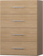 ROOMTEC 31.5" 4 Drawer Short Tower Closet Unit, Modular Closet System with Drawers and Shelf, Wardrobe Organizer for Bedroom or Walk-in Closet, Wall Mounted, Customizable Clothes Storage Unit, Wood