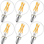 LiteHistory e12 led dimmable g16.5 Light Bulb 6W Equal 60 Watt 600lm AC120V e12 Candelabra Bulb 60 Watt for Chandeliers,Ceiling Fan,Vanity Warm White 2700K Globe e12 Light Bulb 6Pack