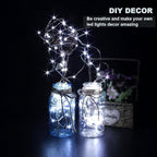 YKB 6 PCS LED Starry String Lights with 20 Mini LEDs on 3.3FT/1M Copper Wire, Fairy Lights Powered by 2xCR2032(Incl) Batteries, for Wedding Table Holiday Halloween Christmas Decorations, Cool White