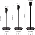 Matte Black Candle Holders Black Candlestick Holders Metal Candle Holder for Wedding, Dinning, Party, Fits 3/4 inch Thick Candle&Led Candles (Set of 6 Pcs)