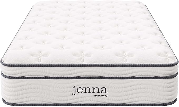 Modway Jenna 10” Innerspring and Memory Foam Twin Mattress With Individually Encased Coils