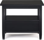 SIMPLIHOME Warm Shaker SOLID WOOD 14 inch Wide Rectangle Transitional Narrow Side Table in Black for the Living Room and Bedroom