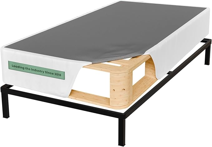 Treaton, Unassembled Twin XL Box Spring for Twin XL Bed – 10-Inch Wood Box Spring Only – Amish Made in USA – Quiet Noise-Free Replacement Mattress Foundation – Packed Flat, Easy Assembly (White)