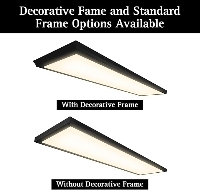 Ultralux 2x2 ft Surface Mount Ceiling Light Panel – Slim, Edge Lit, Flush Mount Flat Panel for Kitchen, Home & Office - TRIAC Dimmable, 3CCT Adjustable Color Temperature (Matte Black, 2 Pack)