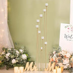 10pcs 9 Arm Candle Holder for Wedding Table Decoration,Gold Metal Candle Stick Holders for Pillar Tealight Candles on Party Reception Home Derecotion