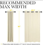 NICETOWN Beige Room Darkening Curtains 96" Long for Boho Farmhouse Home Decoration, Window Treatment Total Privacy Drape Panels for Bedroom Living Room Guest Room (55" Wide, Set of 2)