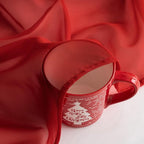 MIULEE Christmas Sheer Window Scarf Valance Extra Long Topper Elegant Swag Curtains Luxury Draping Fabric for Wedding Arch Party Ceremony Canopy Bed Living Room, 37'' x 216'', 1 Panel Red